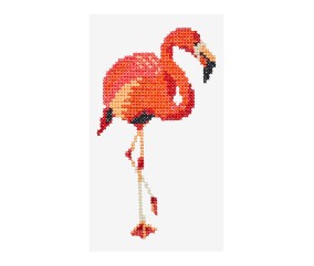 Grille point de croix Flamant rose DMC - modèle à télécharger