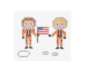 Grille point de croix Astronautes DMC - modèle à télécharger