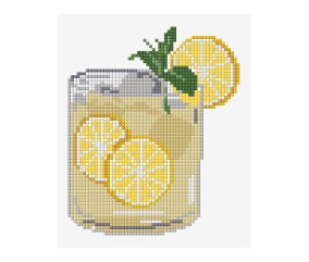 Grille point de croix Limonade DMC - modèle à télécharger