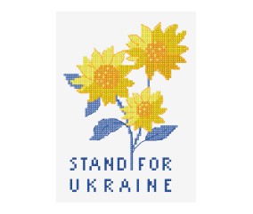 Grille point de croix Support pour l'Ukraine DMC