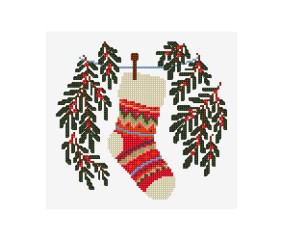 Grille point de croix Chaussette de Noël DMC - modèle à télécharger