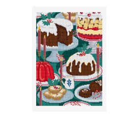 Grille point de croix Desserts de Noël DMC - modèle à télécharger