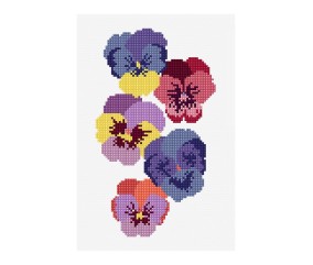 Grille point de croix Violettes d'été DMC - modèle à télécharger