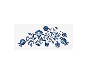 Grille point de croix Bouquet indigo DMC - modèle à télécharger