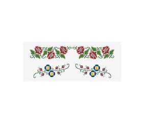 Grille point de croix Bordure florale DMC - modèle à télécharger