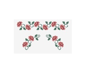 Grille point de croix Bordure de roses DMC - modèle à télécharger