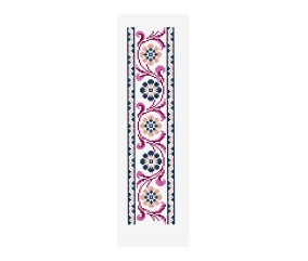 Grille point de croix Bannière florale antique DMC