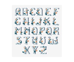 Grille point de croix Alphabet romantique DMC - modèle à télécharger