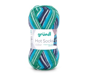 Laine à chaussettes Hot Socks color Gründl - pelote 50 g coloris 01 Pétrole Turquoise Anthracite