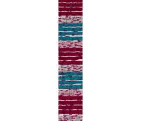 Laine à chaussettes Hot Socks color Gründl - échantillon tricoté coloris 11 Bordeaux Pétrole Baie