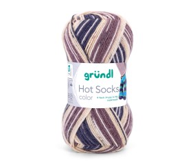 Laine à chaussettes Hot Socks color Gründl - pelote 50 g coloris 13 Taupe Beige Crème Anthracite