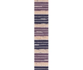 Laine à chaussettes Hot Socks color Gründl - échantillon tricoté coloris 13 Taupe Beige Crème Anthracite
