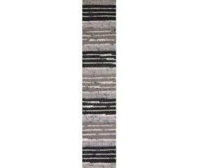 Laine à chaussettes Hot Socks color Gründl - échantillon tricoté coloris 14 Gris clair Gris foncé Noir