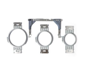 Kit cadres ronds Brother PRPRFK1 - les 3 cadres et le bras C sur fond blanc