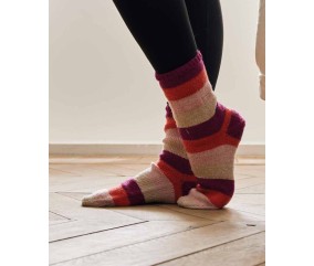 Chaussettes rayées Délice - Patron tricot Phildar - modèle fini