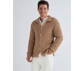 Surchemise homme Eric en mérinos - Patron tricot Phildar - modèle porté