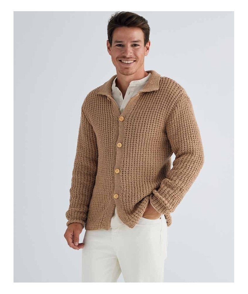 Surchemise homme Eric en mérinos - Patron tricot Phildar - modèle porté