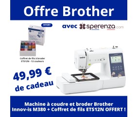 M380 brodeuse brother avec Coffret de fils à broder ETS12N