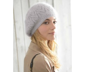 Béret Daphnée en angora - Patron tricot Phildar - modèle porté