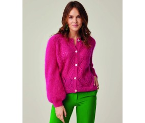Gilet Énora mohair et soie - Patron tricot Phildar - modèle porté