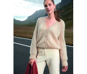 Gilet Oprah mohair soie lurex - Patron tricot Phildar - modèle porté