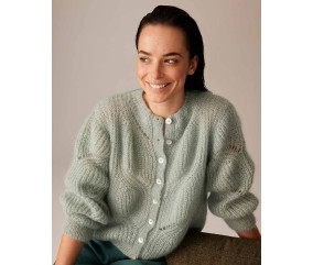 Gilet Zéna mohair soie lurex - Patron tricot Phildar - modèle porté