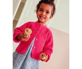 Gilet layette Edwige au crochet - Patron crochet Phildar - modèle fini