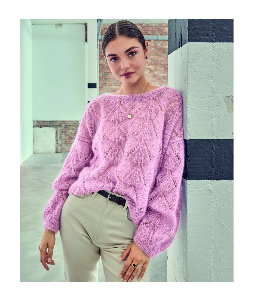 Pull Beth en mohair soie lurex - Patron tricot Phildar - modèle porté