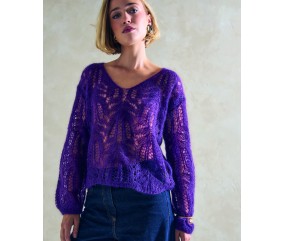 Pull ajouré Carmina en mohair et soie - Patron tricot Phildar - modèle porté