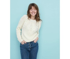 Pull Dania en laine mérinos - Patron tricot Phildar - modèle porté