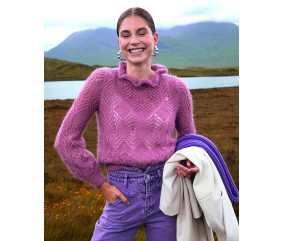 Pull ajouré Olympia en mohair soie lurex - Patron tricot Phildar - modèle porté