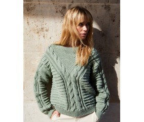 Pull femme Syrielle en laine irlandaise - Patron tricot Phildar - modèle porté