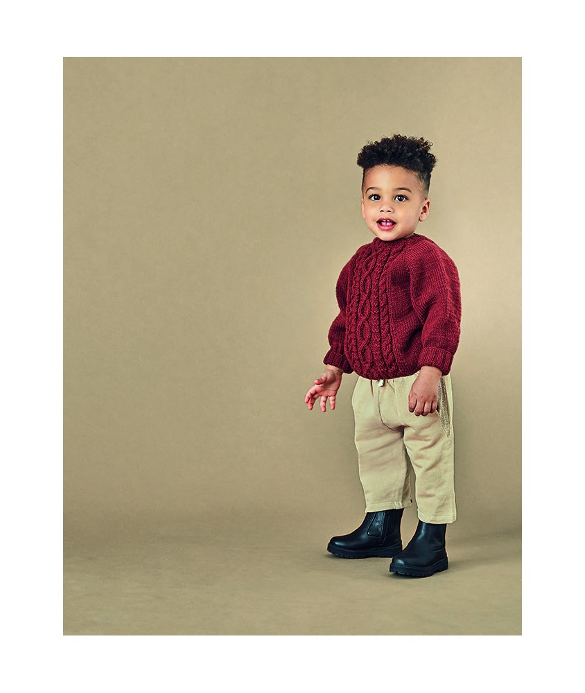 Pull raglan Tristan pour bébé - Patron tricot Phildar - modèle fini