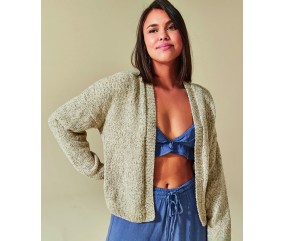 Gilet femme Améline en coton et polyamide - Patron tricot Phildar - modèle porté