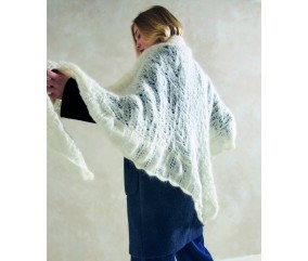 Châle russe Céléna en mohair et soie - Patron tricot Phildar - modèle porté