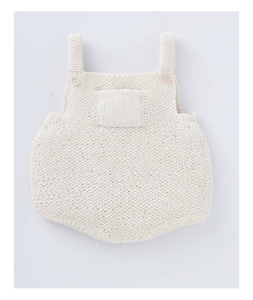 Barboteuse layette Loren au point de riz - Patron tricot Phildar - modèle fini