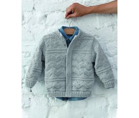 Blouson garçon Ilan en laine mérinos - Patron tricot Phildar - modèle fini