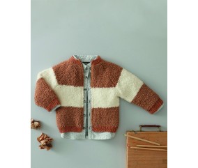 Blouson garçon Jules en fil doudou - Patron tricot Phildar - modèle fini
