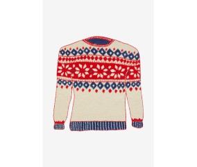 Patron de broderie Pull de Noël rouge DMC - modèle à télécharger