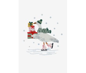 Patron de broderie Oie de Noël sur la glace DMC - modèle à télécharger
