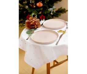 Patron de broderie Nappe de Noël avec étoiles DMC