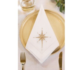 Patron de broderie Serviette de Noël avec étoiles DMC