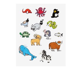 Patron de broderie Alphabet animaux N à Z DMC - modèle à télécharger