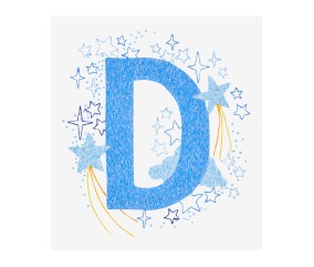 Patron de broderie Lettre D marquoir étoile DMC - modèle à télécharger