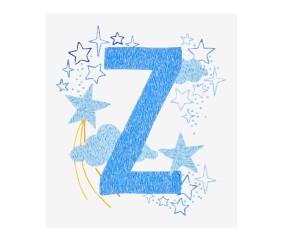 Patron de broderie Lettre Z marquoir étoile DMC - modèle à télécharger