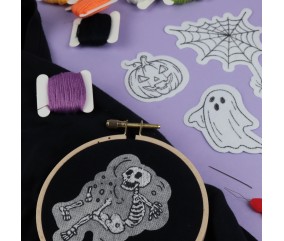 Kit de broderie Halloween Bohin - tambour, fils et motifs fournis