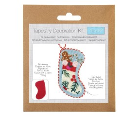 Kit décoration de Noël en tapisserie Chaussette - 6,5 x 19 cm - Trimits
