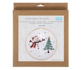 Kit broderie avec cercle Bonhomme de neige - Ø 15 cm - Trimits