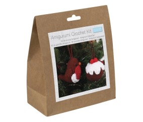Kit crochet boules de Noël Rouge-gorge et Pudding - Trimits