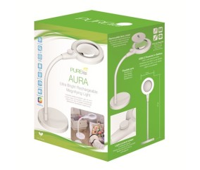 Lampe loupe LED rechargeable Aura - Lentille verre 9 cm x3 - PURElite